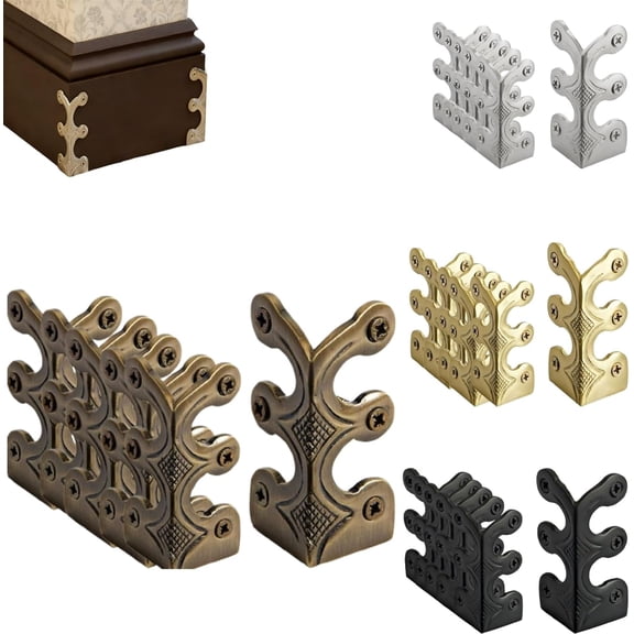 Baseboard corner protectors, 1/24 piece set vintage baseboard corner guards, rustic style brass baseboard protectors, suitable for wall trim and furniture edges.