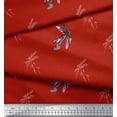 thumbnail image 3 of Soimoi Modal Satin Fabric Dragonfly & Texture Decor Fabric Printed Yard 42 Inch Wide, 3 of 3
