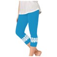 thumbnail image 2 of Cethrio Kids Girls Capri Leggings, Dance Casual Stretch Elastic Waist Summer Pants Blue Size 3-4 T, 2 of 9