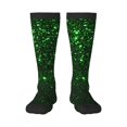 thumbnail image 1 of Fotbe Green Sparkling Calcetas Divertidas Estampadas para Hombre y Mujer, Calcetas de Algodón hasta la Rodilla para Caminar, Correr, Enfermería y Embarazo, 1 of 6