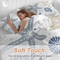 thumbnail image 5 of Blue Starfish Coastal Bedding 3 Piece Duvet Cover Set Queen Size, Summer Beach Nautical Coral Sea Soft Microfiber Comforter Cover with Zipper Closure & Pillowcases, FadeResistant Quilt Cover, 5 of 9