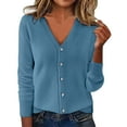 thumbnail image 2 of Women's V Neck Knitted Cardigan Long Sleeve Lightweight Layering Top Spring Autumn Fashion Sweater, 2 of 5