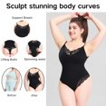 thumbnail image 2 of Eternatastic Women's Shapewear Bodysuit Tummy Control Body Shaper Lace Trimmed Sculpting Snatched Waist Body Suit, 2 of 7
