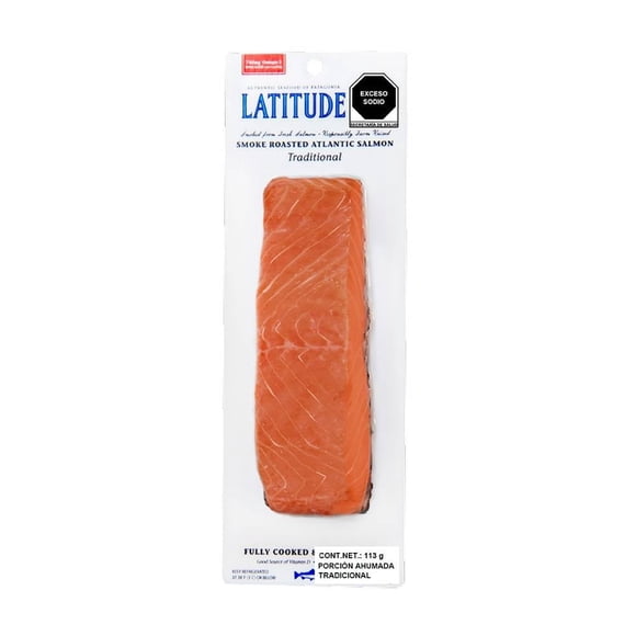 Porción de salmón ahumado Latitude 45 natural congelado 113 g