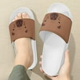 thumbnail image 3 of Psesaysky Brown Slide Sandals for Men Boys Anti-Slip Wear-Resistant Cartoon Beach Sandals House Shower Shoes Size 5-14, 3 of 4