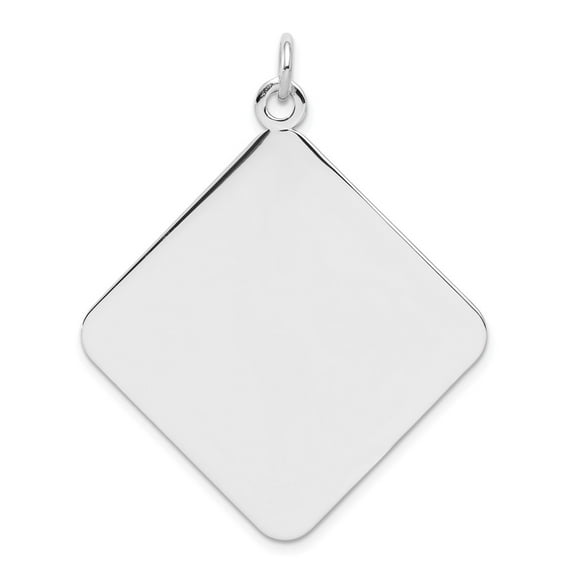 FB Jewels Sterling Silver Rh-plt Engraveable Polished Front/Satin Back Disc Charm