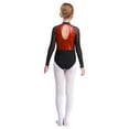 thumbnail image 2 of JanJean Combinaison de Gymnastique à Manches Longues pour Filles avec Strass Brillants, Rouge 6, 2 of 7
