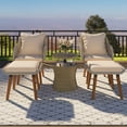 thumbnail image 2 of 5 PCS Outdoor Rattan Furniture Set, Patio Lounge Chairs with Storage Ottoman Footrest, All Weather Cushioned Outside Sectional Furniture Set for Backyard, Deck, Balcony, GE033, 2 of 8
