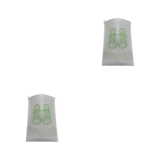 Inteprter Bolsa de zapatos con cuerda Bolsa vacía Bolsa de tela no tejida suelta Bolsa de mano portátil Organizador de zapatos Bolsas de viaje Blanco 2piezas