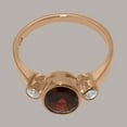 thumbnail image 5 of LBG British Made 14k Rose Gold Natural Garnet & Cubic Zirconia Womens Promise Ring - 33 size options - Size 9.5, 5 of 6