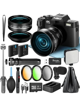 NBD 4K Digital Camera for Photography 48MP Vlogging Camera for Youtube with Microphone, WiFi, 3-Color Filter and Tripod Grip, Video Camera with Wide-Angle&Macro Lens