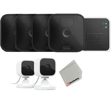 Blink_Outdoor 4 Cam Wireless Security Camera with 2 Pack Mini Indoor Cams Bundle