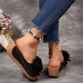 thumbnail image 2 of Eltusu Women Wedge Slide Sandals, Non-Slip Soft Bottom Comfort Open Toe Ladies Shoes Black Size 7, 2 of 9