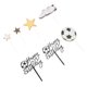 thumbnail image 4 of 1 juego de adornos para tartas de fútbol para fiestas de cumpleaños infantiles (blanco y negro), 4 of 5