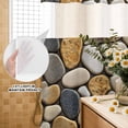 thumbnail image 3 of No Hook Shower Curtain, Stones Shower Curtains for Bathroom with See Through Top Window, Gravel Rock Cobblestone Natural Pattern Art Waterproof & Washable Bath Curtain 66"x72", 3 of 9