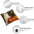 thumbnail image 6 of Facannap Ghost Cat Pumpkin Halloween Short Plush Pillow Cover Set of 2 Zipper Closure Aesthetic Decorative Set of 2 12x12in, 6 of 7