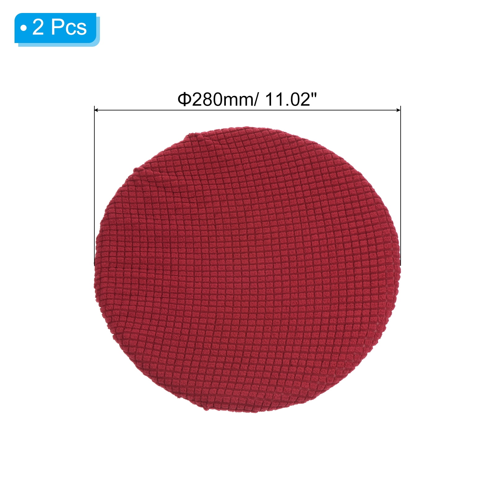Unique Bargains 11 Inches Round Bar Stool Cover Washable Elastic Cushion Cover Wine Red
