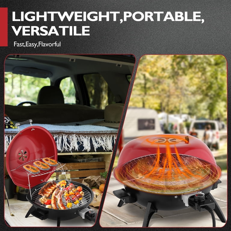 Zimtown Electric Portable BBQ Grill, 1600W, Red photo 5
