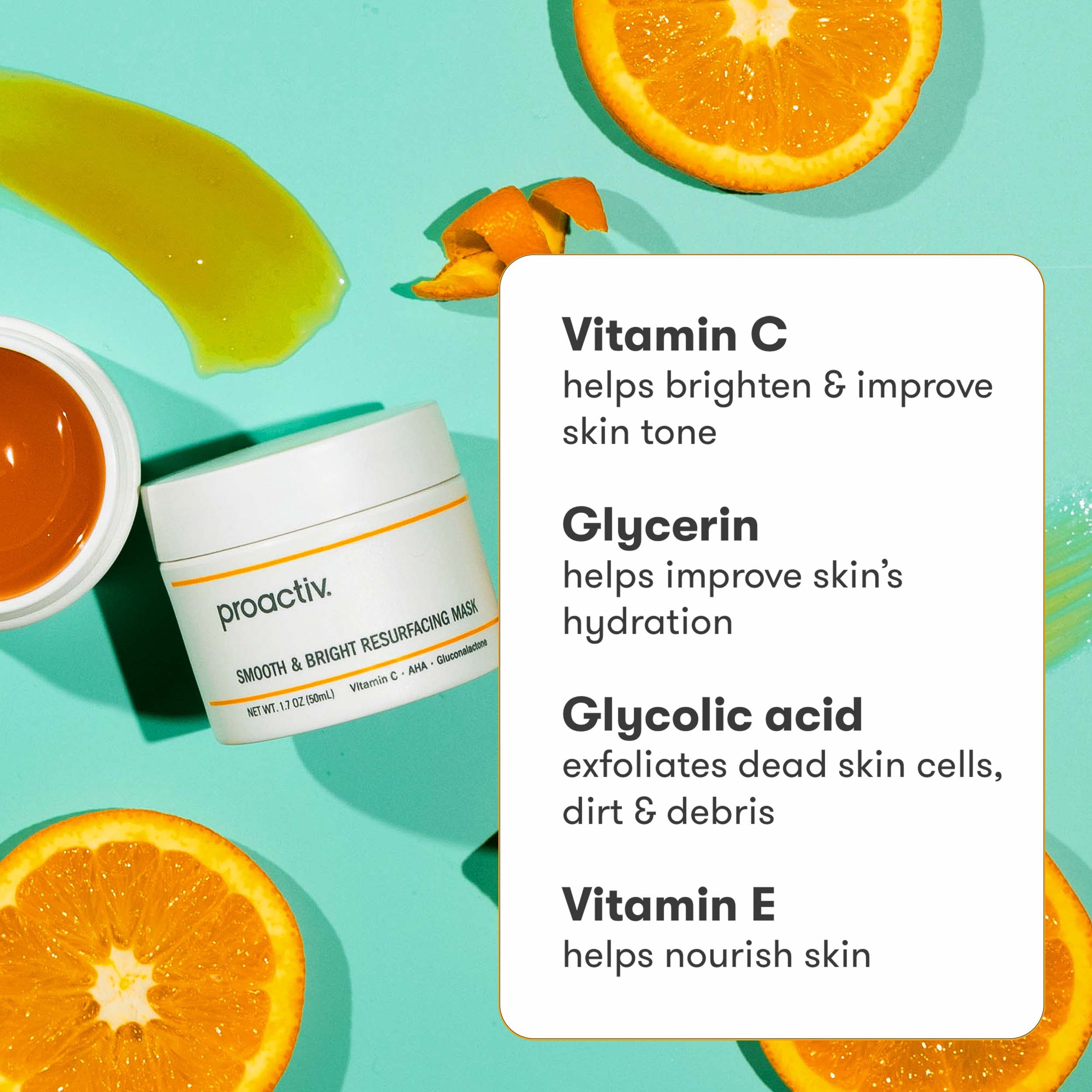 Proactiv Smooth & Bright Resurfacing Vitamin C Face Mask, Targets Dark Marks & Uneven Texture, 1.7 oz