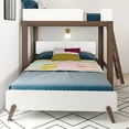 thumbnail image 2 of Max & Lily Mid-Century Modern Twin over Queen L-Shaped Bunk Bed, Solid Wood, 2 of 7