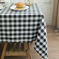 thumbnail image 3 of Sterakm Checkered Tablecloth for Rectangle Tables, Gingham Polyester Table Cloth, Wipeable Reusable Hand Washable Tablecloths, Black and White, 63"×55", 3 of 8