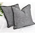 thumbnail image 6 of Organic Cotton Pillow Covers With Fringe Boho Farmhouse Cushion Cover with Decorative Tassels Linen Like Textured Accent Pillowcases for Bed Couch Chair Sofa Living Room 20×20 Inch Gray Pack of 2, 6 of 7