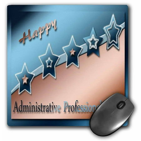 - 3dRose Administrative Professionals Day, Copper and Blue , Mouse Pad, 8 by 8 inches