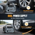 thumbnail image 3 of WORKPROX Tire Inflator Portable Air Compressor, 150 PSI Car Air Pump with 20V Battery and 12V DC Power, Auto Shut-off, Digital Gauge, 3 of 10