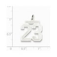 thumbnail image 2 of 18mm Sterling Silver Medium Satin Pendant Number 23 - 1.1 Grams, 2 of 2
