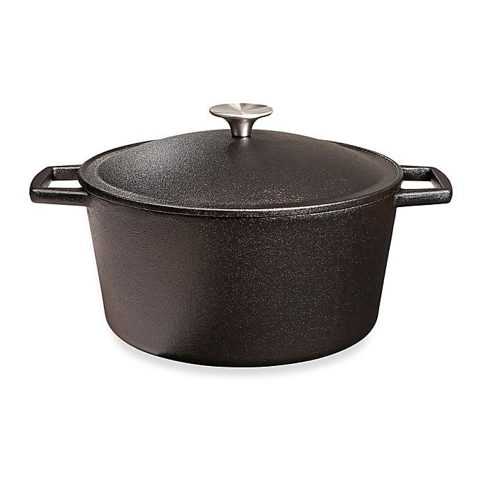 Artisanal Kitchen Supply Pre Seasoned Cast Iron 5 5 Qt Dutch Oven In Black Walmart Com Walmart Com