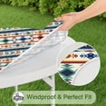 thumbnail image 5 of Boho Floral Print Round Tablecover with Elastic Hem, 44 Inch Fits 38-42 Inch Tables Easy Clean, 5 of 7