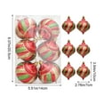 thumbnail image 3 of Twfbrm 6 Pcs Christmas Ball Ornaments for Xmas Tree, 4" Shatterproof Onion Shape Decorative Ball Pendants, Glitter Christmas Decorations Christmas Tree Hanging Baubles for Party Wedding Holiday, 3 of 9