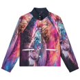 thumbnail image 4 of Jackets for Women Winter Coat Jackets Flannel Stand Collar Jacket(Colorful Lion Galaxy Print,Size:S-4XL), 4 of 7