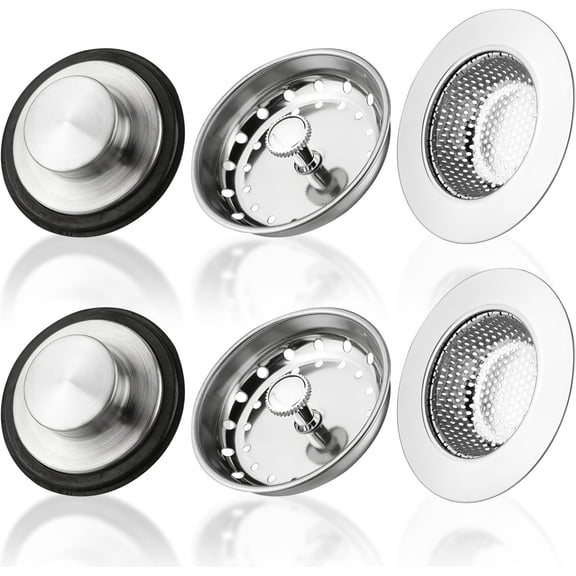 6Pcs Kitchen Sink Stopper Strainer, Stainless Steel Sink Plug Drain Filter Sieve Anti-Clogging Sink Filter Sieve Strainer, Perforated Drain Filter Sieve or Keep Water