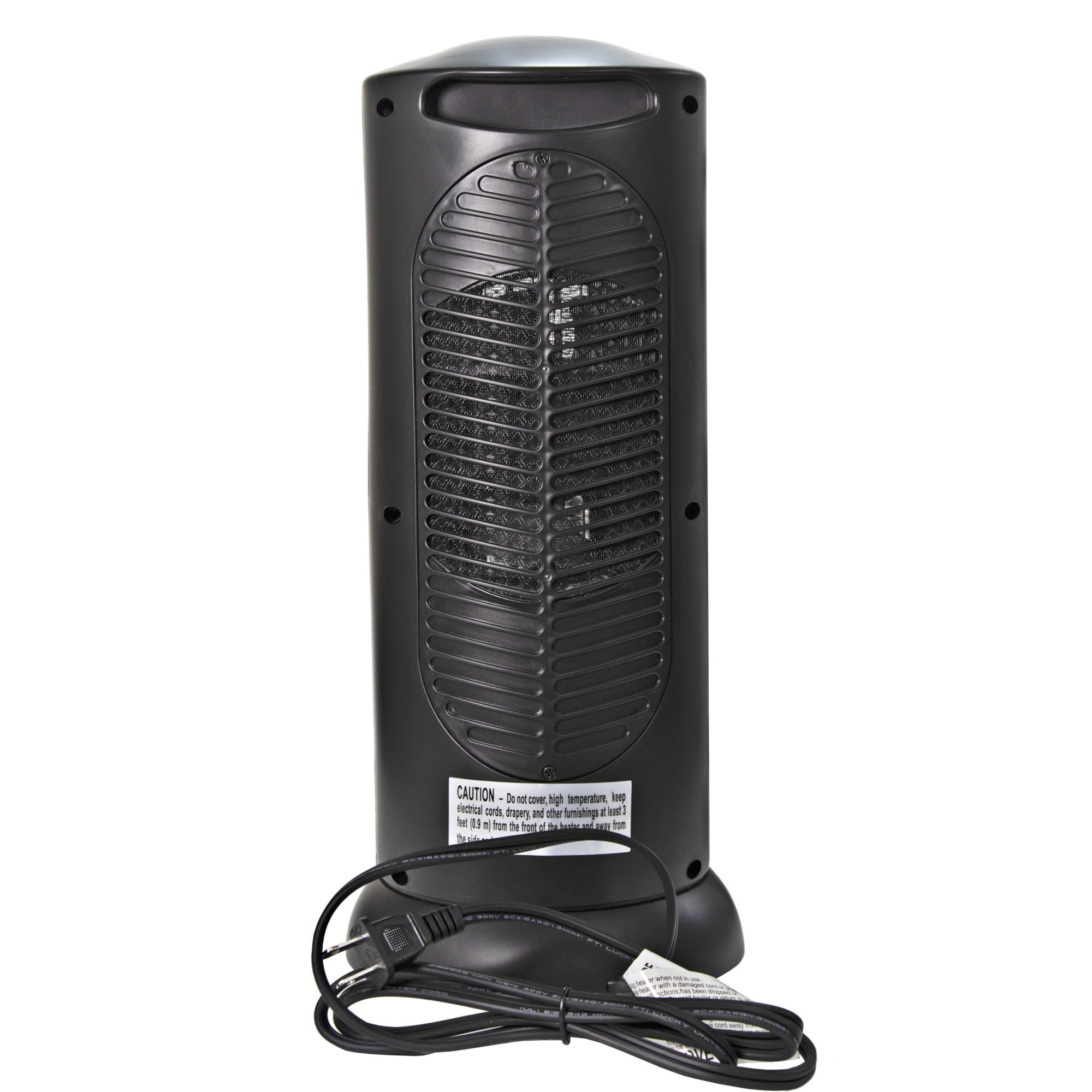 Comfort Zone 1,500-Watt Oscillating Ceramic Tower Heater with Safety Features, Black
