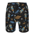 thumbnail image 4 of Yiaed Space Rocket Print Men's Swim Trunks with Lining Quick Dry Sports Shorts Beach Shorts Boardshorts-Small, 4 of 5