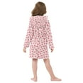 thumbnail image 4 of FORMRS Niños Bathrobe Unisex Hooded Robe Soft Plush Pajamas Sleepwear, Size 4-6T, Strawberry Plaid Pattern, 4 of 7