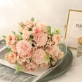 thumbnail image 3 of Artificial Flowers Bouquet Fake Peony Silk Hydrangea Wildflowers Arrangements with Stems for Wedding Home Centerpieces Decor (Light Pink), 3 of 5