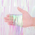 thumbnail image 2 of Cortinas con fondo de flecos Voircoloria, paquete de 3 unidades, 1 x 2,5 m, iridiscentes, 2 of 7