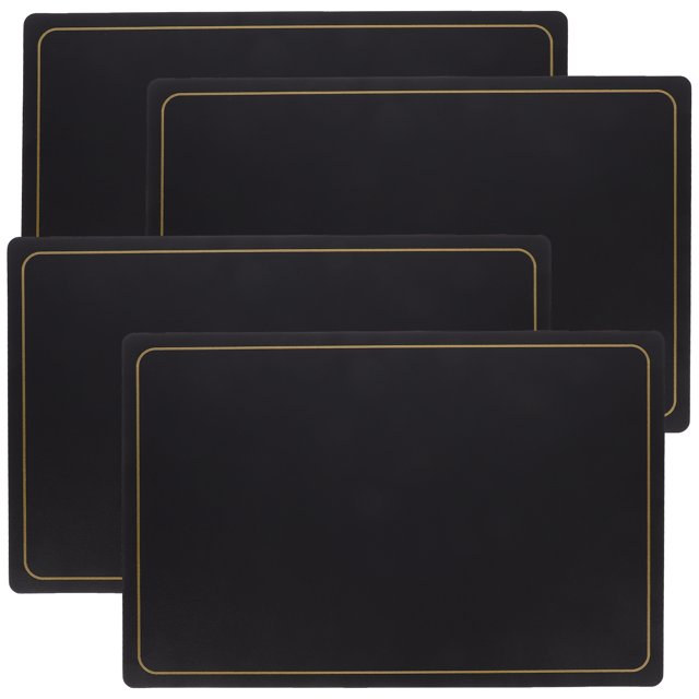 4 manteles individuales de PU de color liso para mesa de comedor, para restaurante y hotel.