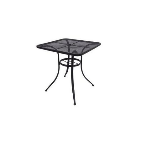 Rod Iron Table Commercial Wrought Iron 28 Square Mesh Top Outdoor Bistro Cafe Patio Table Multi-Colored ()