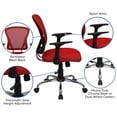 thumbnail image 4 of Pemberly Row Modern / Contemporary Mid Back Mesh Office Chair in Red, 4 of 8