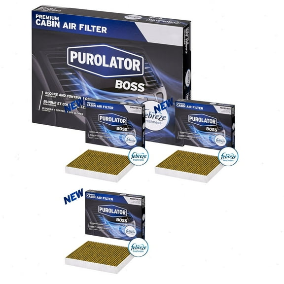 3 pc Purolator BOSS PBC25870 Cabin Air Filters for 845 HVAC Heating Ventilation Air Conditioning Vent Filters