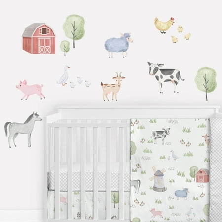UPC: 0846480084174 | Farm Animals Wall Decal (Set of 4) by Sweet Jojo Designs