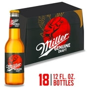 Miller Genuine Draft Beer, American Lager, 18 Pack, 12 fl. oz. Bottles, 4.6% ABV