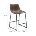 thumbnail image 6 of Smart Counter Stool Vintage Espresso Counter Stool, Transitional Style, Plush and durable faux leather fabric, Plywood, Indoor Bar, 6 of 11