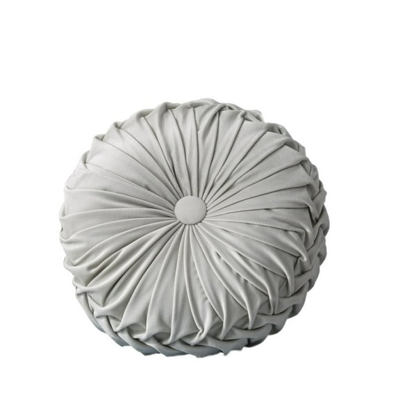 Maynos Round Filled Cushion,Velvet Cushions,Pleated Round Pillow, Scatter Cushion Decorative for Home Sofa Chair Bed Car