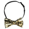 thumbnail image 1 of INSPIRAR CHIC Día del Padre Corbatas de Moño para Hombre con Lentejuelas Brillantes y Reversibles de Dos Colores, Corbatas Pre-atadas para Fiesta, Talla Única, Dorado, 1 of 4