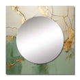 thumbnail image 2 of Designart "Gold Pottery In Green Minimalism" abstract spirals Square Mirror Wall Decor Modern - Large Green Square Bathroom Mirror - Square Printed Wall Mirror Art, 2 of 5