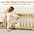 thumbnail image 4 of Sesslife Twin Montessori Floor Bed, Wood Twin Size Floor Bed Frame with Safety Guardrails and Slats, Low Profile Toddler Bed for Kids Boys and Girls, No Box Spring Needed, Natural, 4 of 10